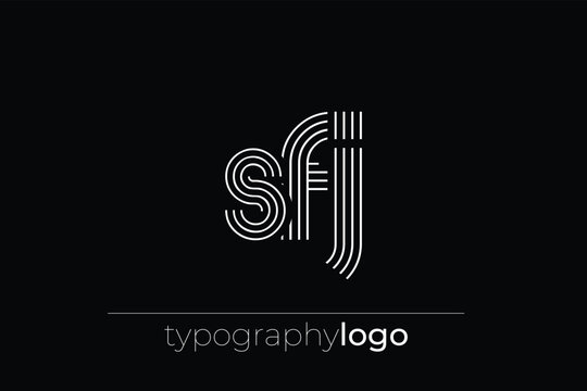 SFJ modern geometric typography logo