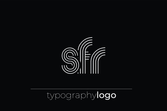 SFR modern geometric typography logo