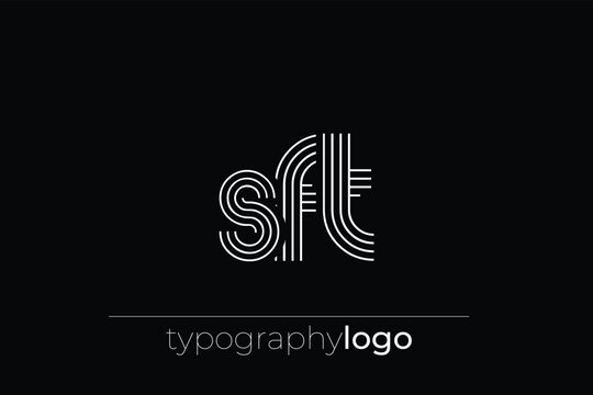 SFT modern geometric typography logo