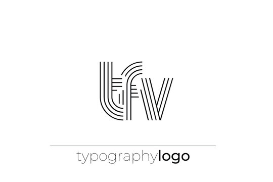 TFV modern geometric typography logo