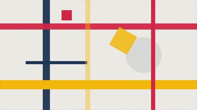 modern bauhaus primary color pulsing line vector animation