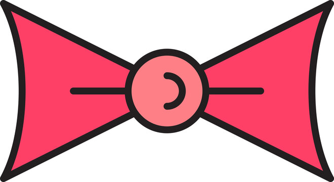 Stylish Pink Bowtie Icon
