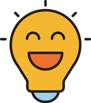 Cheerful Solution Bulb Icon

