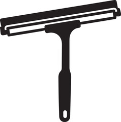 Window squeegee cleaning tool vector silhouette icon with squeegee cleaning maintenance housework household equipment janitorial silhouette handheld construction © atonu