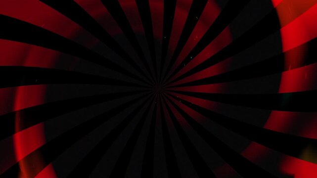 Radiating black red light pattern swirl hypnotic design suitable for backgrounds, digital art, album covers, packaging, and promotional materials.