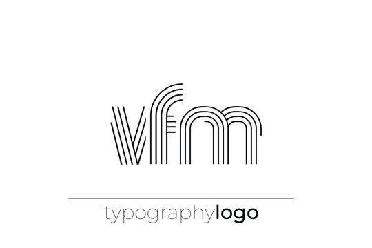 VFM modern geometric typography logo