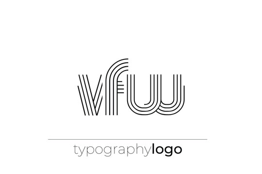 VFW modern geometric typography logo