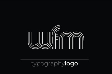 Obraz premium WFM modern geometric typography logo