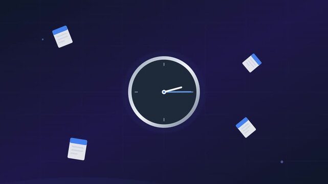 modern clock time management productivity motion graphic
