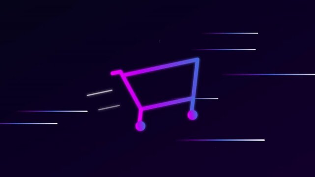 shopping cart zoom with speed motion lines