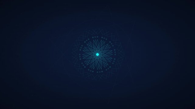 sky blue and midnight mandala sacred geometry motion
