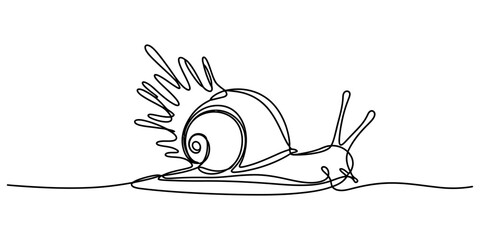 Continuous single line drawing of a fast snail moving quickly © BipulChandra