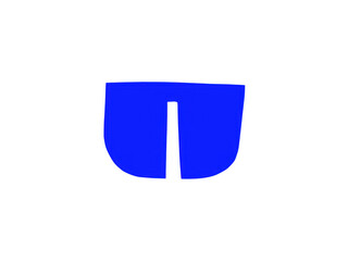 A simple blue letter u hand drawn shape icon element isolated on transparent background © SMAbdul