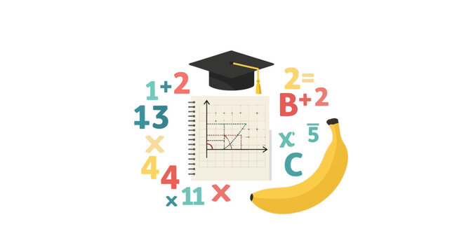 Education and learning concept with math and graduation.