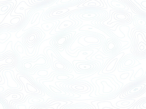 Abstract Topographic Contour Line Map Background in Light Blue