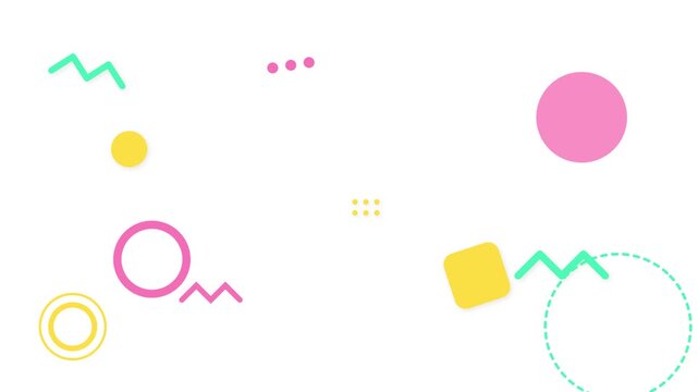 Modern Flat Memphis Style Playful Geometric Shape Animation