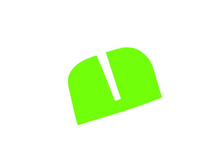 Bright green letter u shape icon with a modern flat design isolated on transparent background © SMAbdul