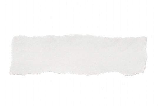 Torn Piece of White Paper with Ragged Edges