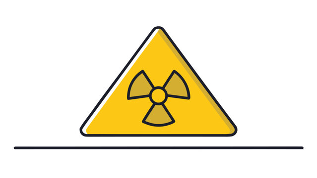 Yellow radiation hazard warning sign icon representing nuclear energy safety and radioactive material danger alert