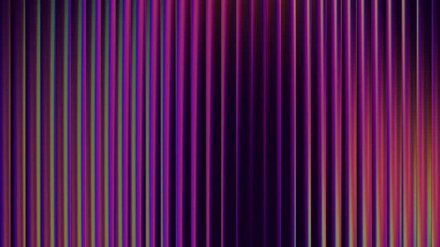 Purple abstract background video with vertical neon ribbed glass texture and dark magenta gradient wave. Magenta and purple abstract video loop showing dark elegant vertical lines with a glossy ribbed
