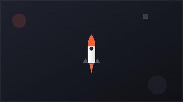 sleek flat design rocket launch startup concept