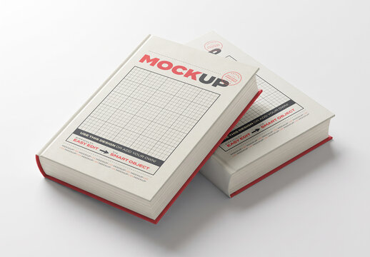 Two Book Hard Cover Mockup