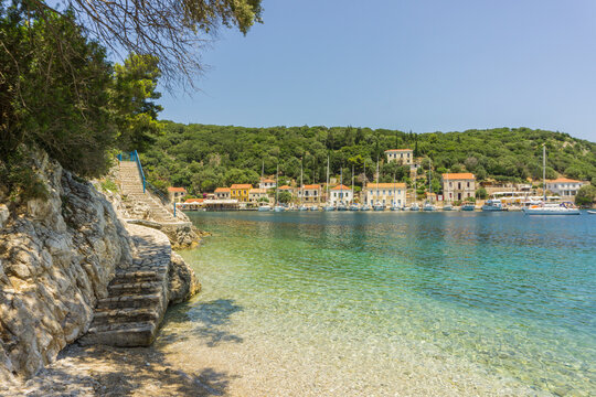 Kioni Beach in Ithaca Island , Greece.