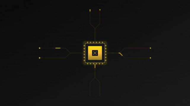 sleek microchip cpu processor tech motion graphic background