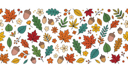 Autumn oak leaf and acorn frame. Fall season border with seasonal foliage and nuts. © Mahraz