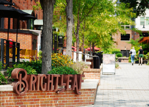 Brightleaf Square in downtown Durham, with restaurants and retail in renovated tobacco warehouses