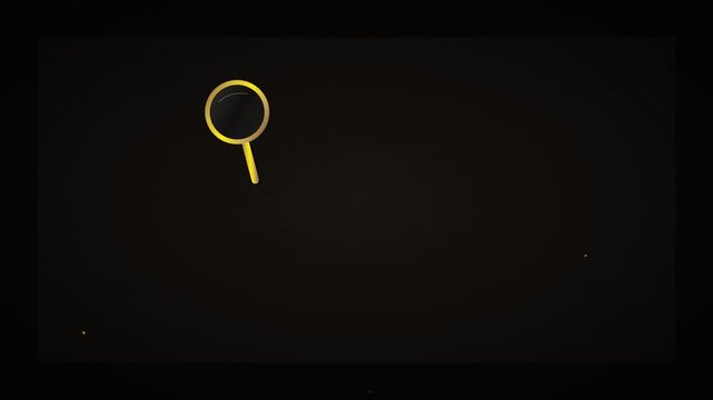 sliding magnifier zoom search icon vector animation black