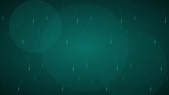 modern teal green rain falling on blurred background