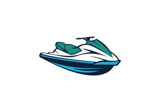 Stylized Jet Ski Water Splash PNG Logo, Jet Ski Rider logo Transparent Design