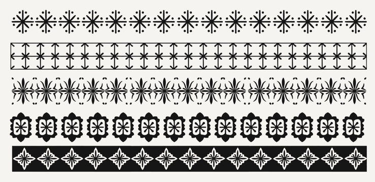 Set of decorative vintage ornamental borders and dividers with ornament decorative ornamental decoration horizontal illustration isolated