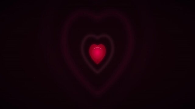 social media heart icon with ruby expanding rings