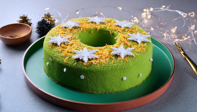 delicious bolu meranti medan keju cake with cheese sprinkles and decorations
