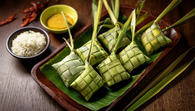 delicious ketupat sayur labu a culinary delight with fresh ingredients