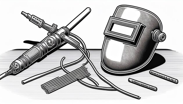welding tools coloring pages welding mask torch and rods for education