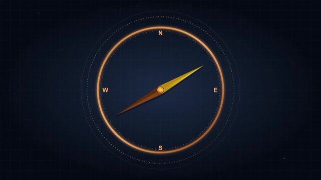Nautical Compass Needle Bronze Navigation Motion Loop
