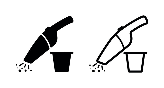 Handheld Vacuum Cleaner Cleaning Dust Icon Set