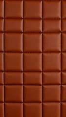 Obraz premium The surface texture of artificial leather is brown, stitched in the form of diamonds, squares, rectangles. Quilted eco-leather. 