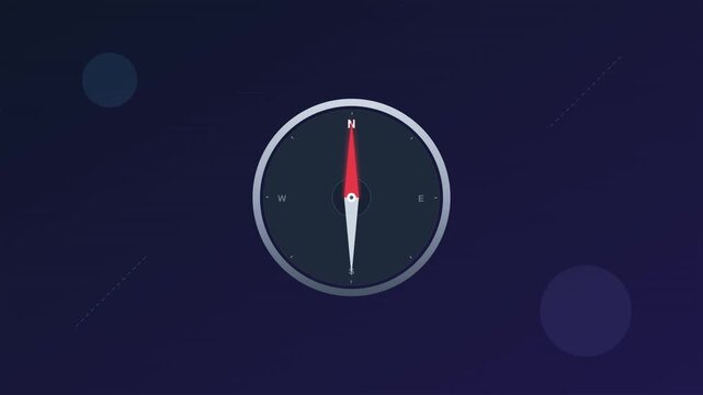 navigation exploration compass icon vibrant motion animation