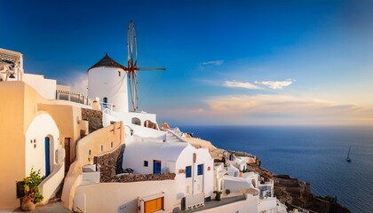 Obraz premium windmill oia santorini greece
