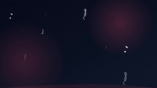 neon coral and dark blue vibrant music note animation
