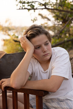 portrait of pensive boy