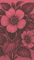 Obraz premium Vintage floral art mobile wallpaper