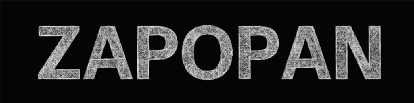 Monochrome sketch Zapopan text design element