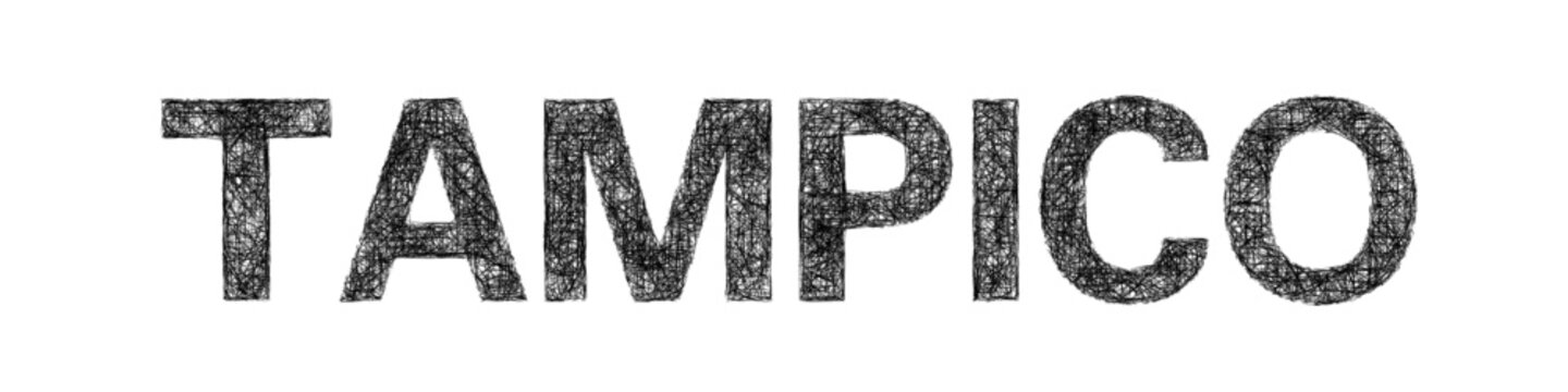 Sketch black and white Tampico text design element