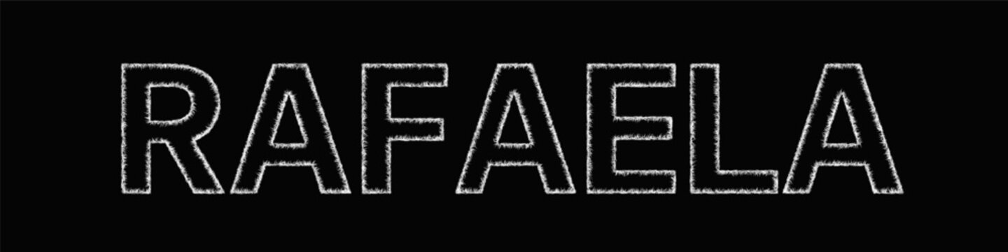 Sketch black and white Rafaela text design element