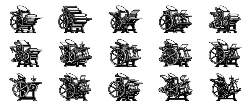 Vintage Printing Press Machines Collection